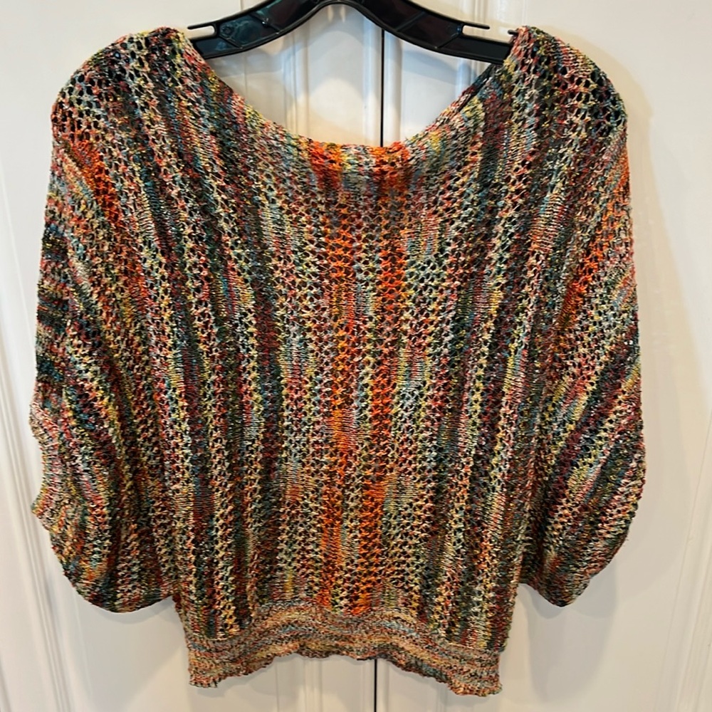 Crochet multi colored sweater size small